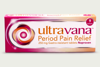 Box of Ultravana®  Naproxen Period Pain Relief 250 mg Gastro-resistant tablets.