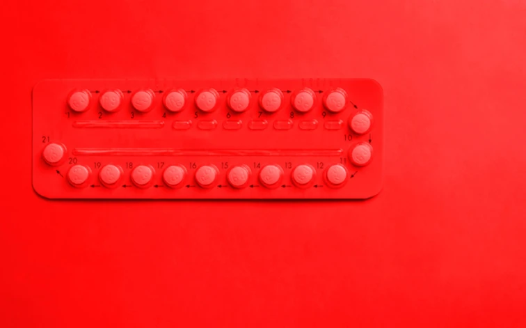 red contraceptive pill packet